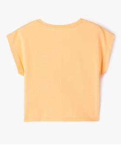 Tee-shirt à manches courtes coupe courte fille